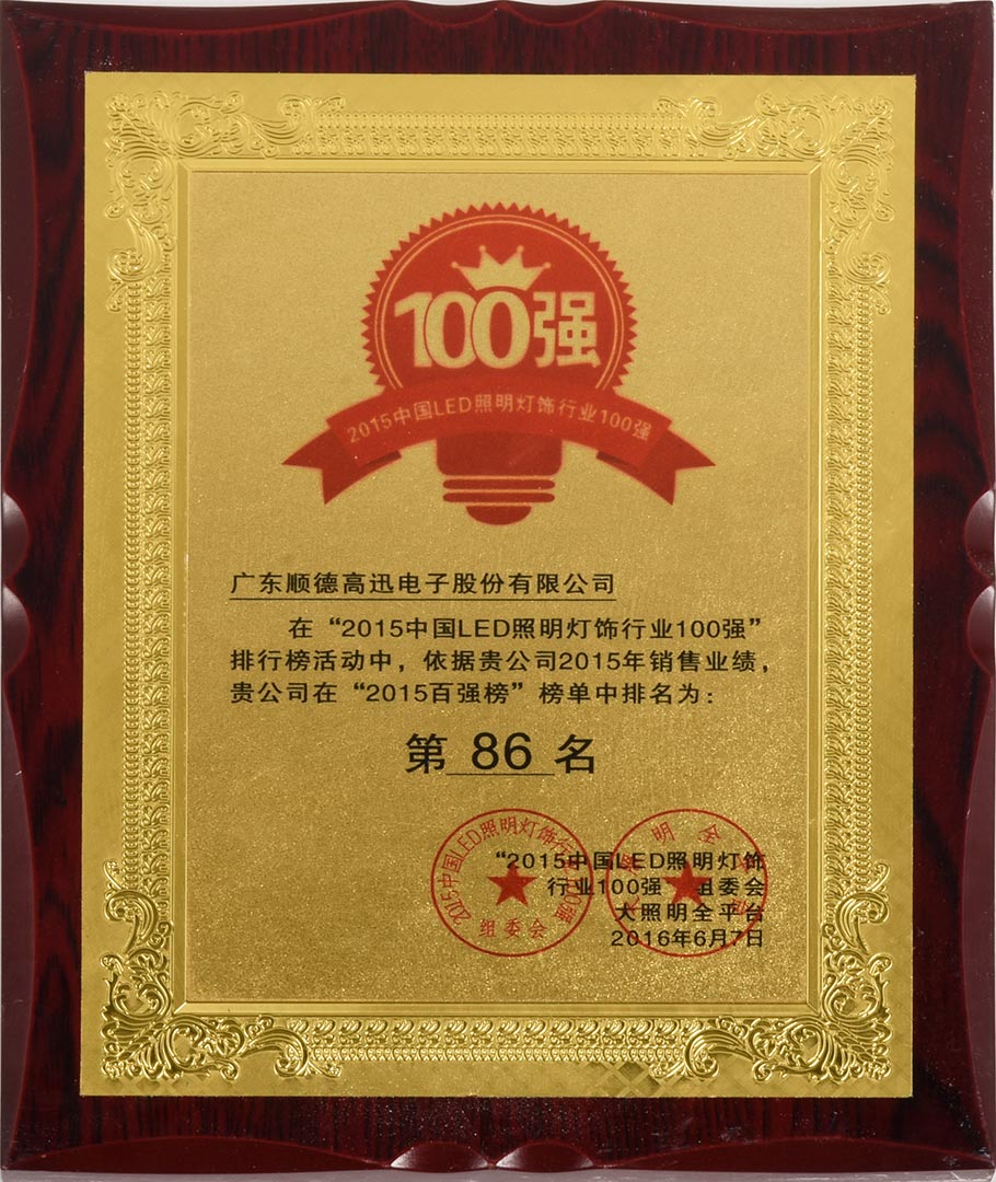 中國100強(qiáng)（第86位）